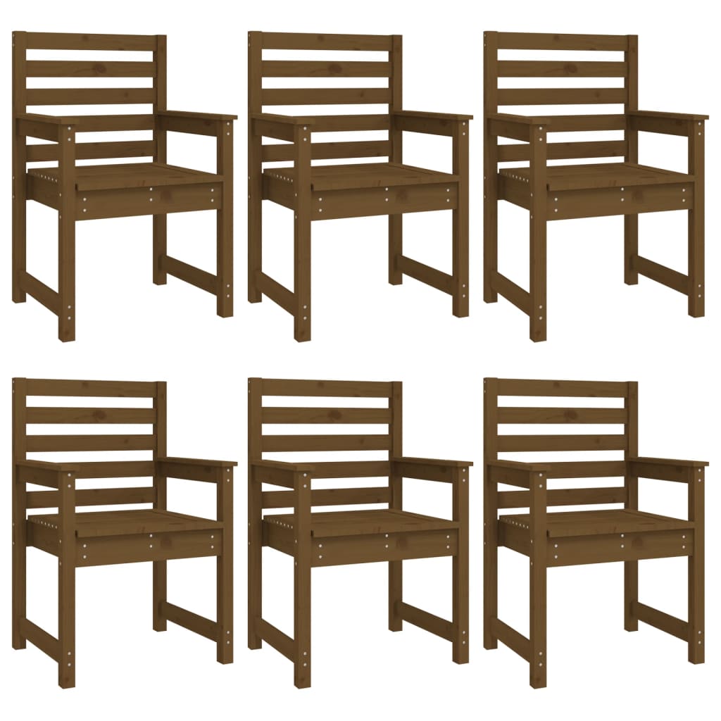 Set da Pranzo da Giardino 7 pz ambra in Legno Massello di Pino