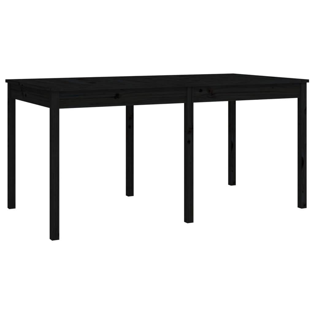 Set da Pranzo da Giardino 7 pz Nero in Legno di Pino