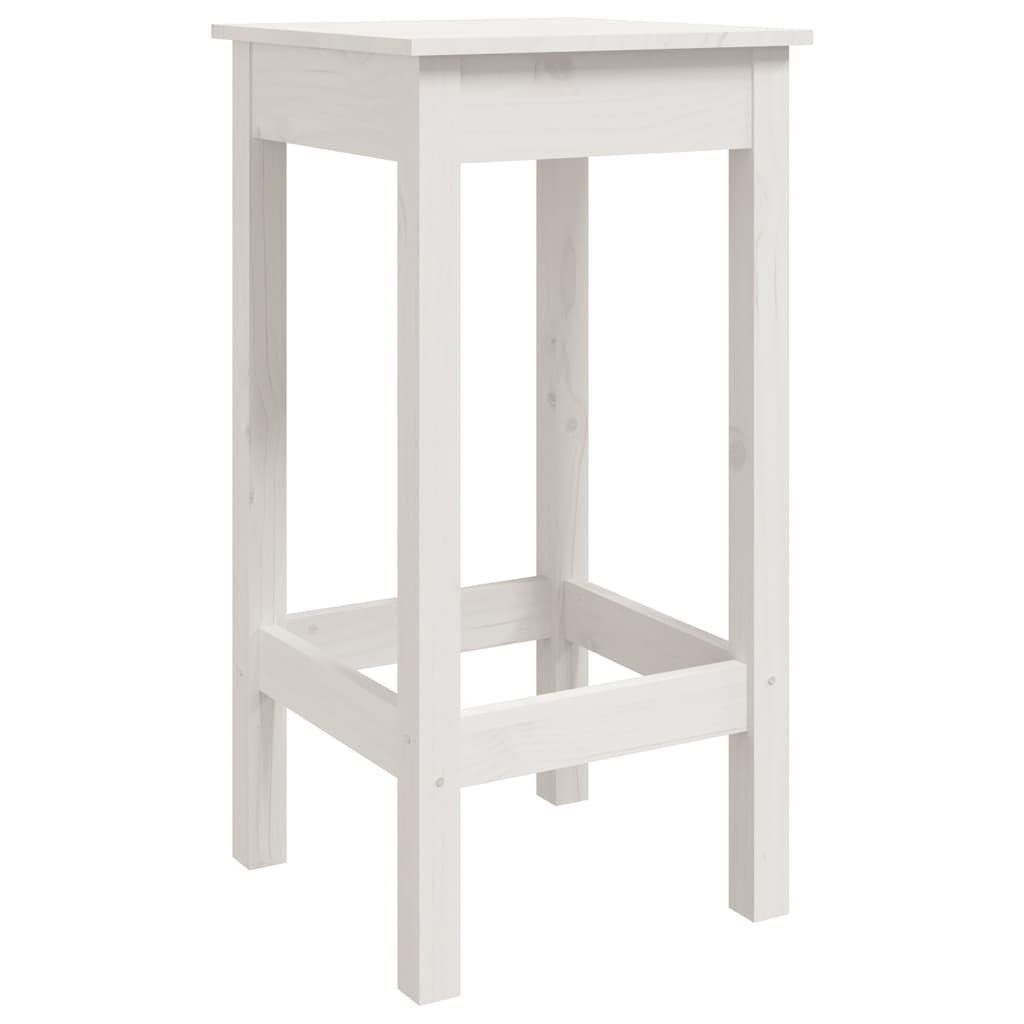 Set Bar da Giardino Bianco in Legno di Pino, Tavolo e 6 Sgabelli