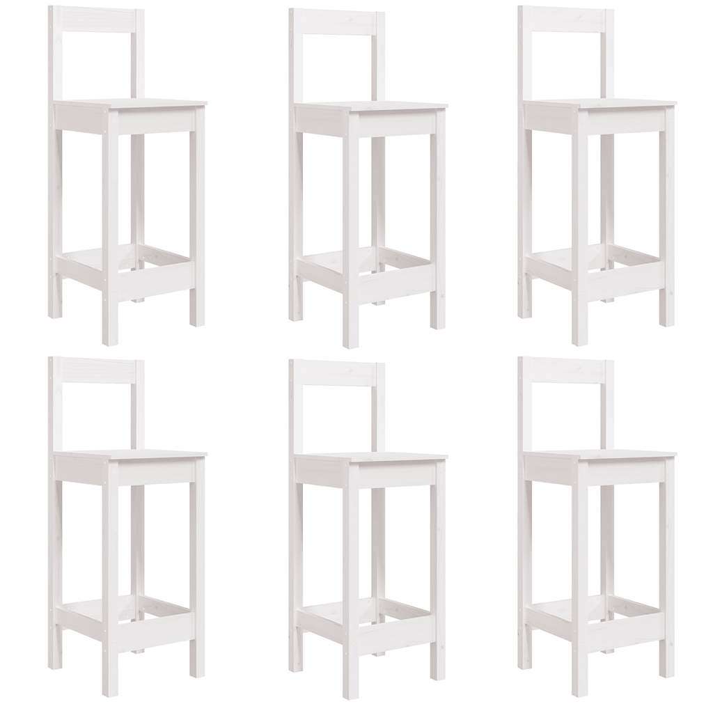 Set Bar da Giardino 7 pz Bianco in Legno Massello di Pino