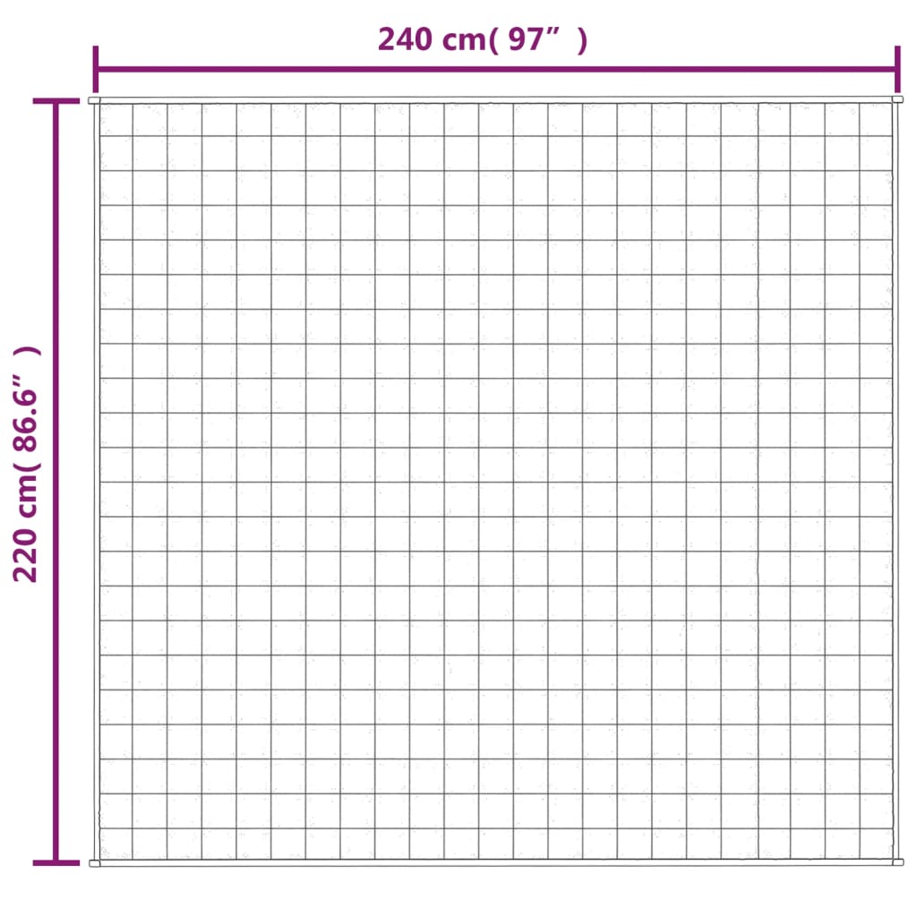 Coperta Ponderata Grigia 220x240 cm 15 kg Tessuto
