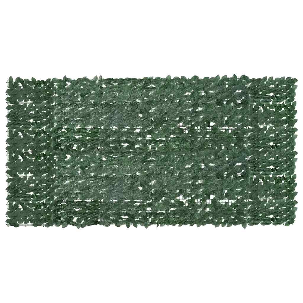 Paravento da Balcone con Foglie Verde Scuro 300x150 cm