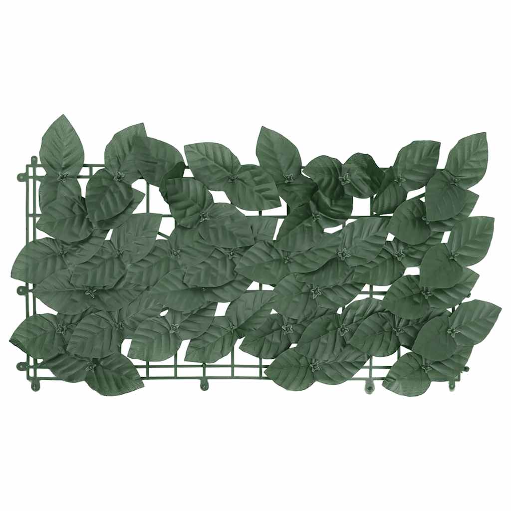 Paravento da Balcone con Foglie Verde Scuro 300x150 cm