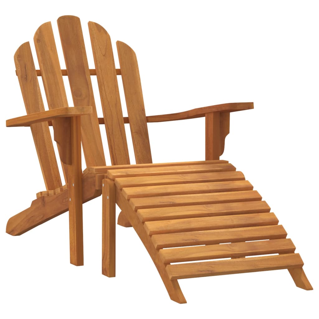 Sedie Adirondack Giardino Poggiapiedi 2pz Legno Massello Teak