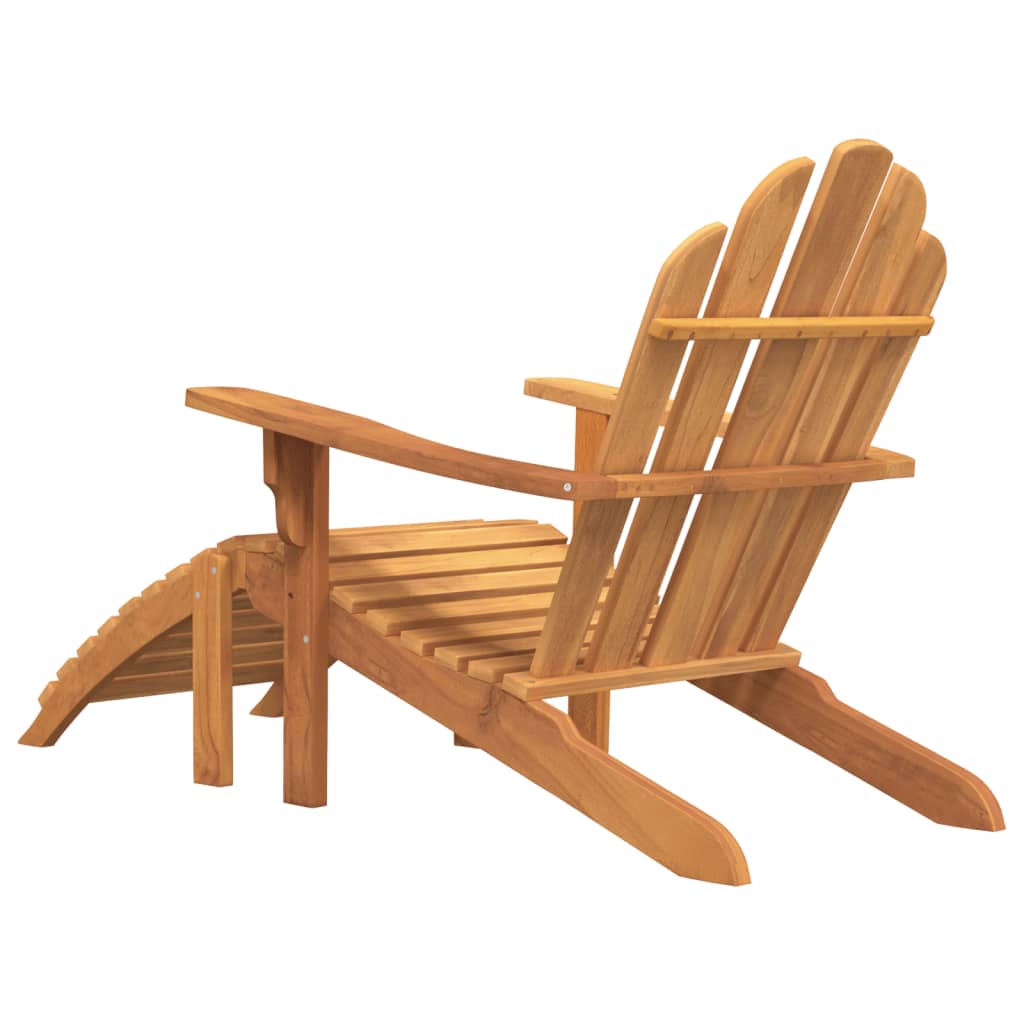 Sedie Adirondack Giardino Poggiapiedi 2pz Legno Massello Teak