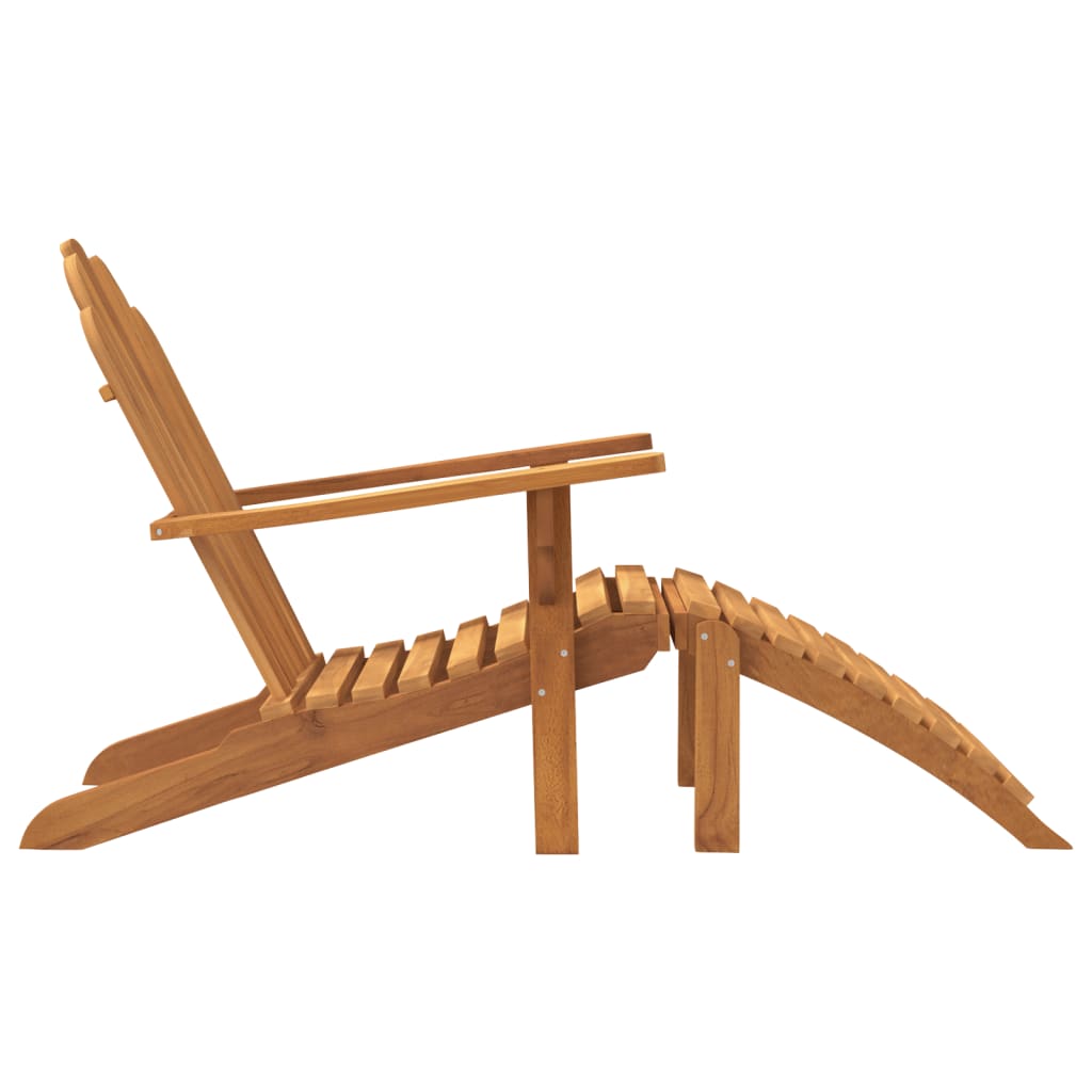 Sedie Adirondack Giardino Poggiapiedi 2pz Legno Massello Teak