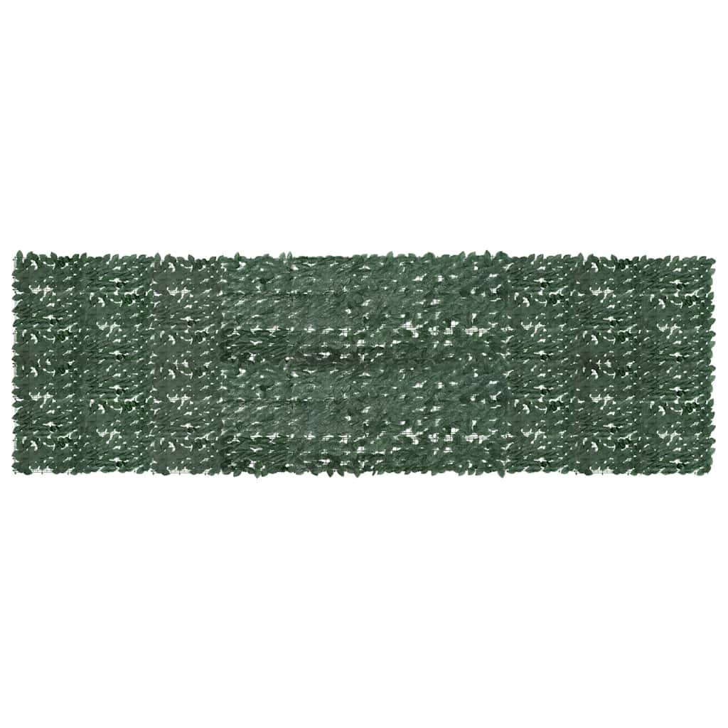 Paravento da Balcone con Foglie Verde Scuro 500x150 cm