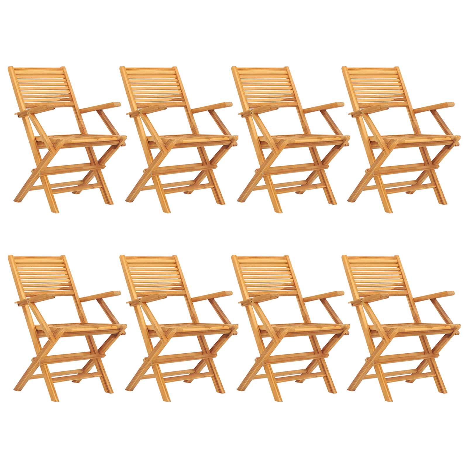 Sedie Pieghevoli 8pz 55x62x90cm Legno Massello Teak