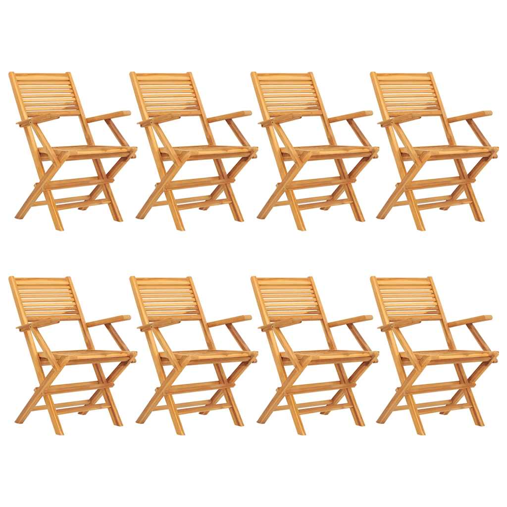 Sedie Pieghevoli 8pz 55x62x90cm Legno Massello Teak