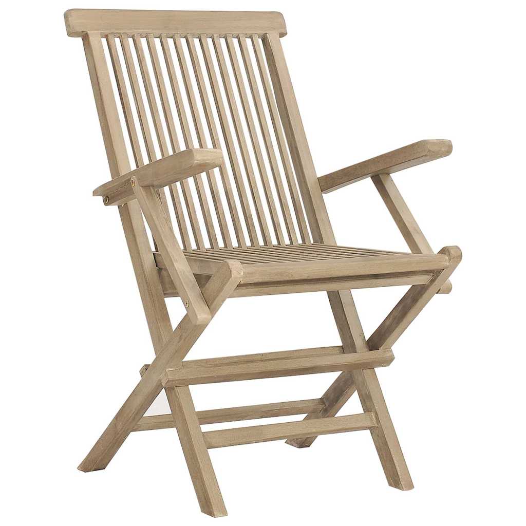 Sedie Pieghevoli 6pz Grigie 56x61x89 cm Massello Teak