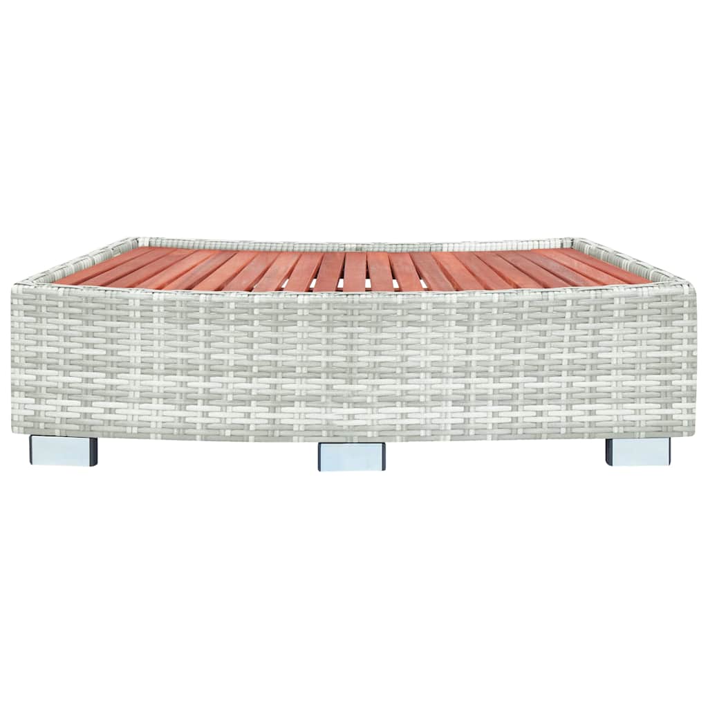 Scalino per Spa Grigio Chiaro in Polyrattan 92x45x25 cm