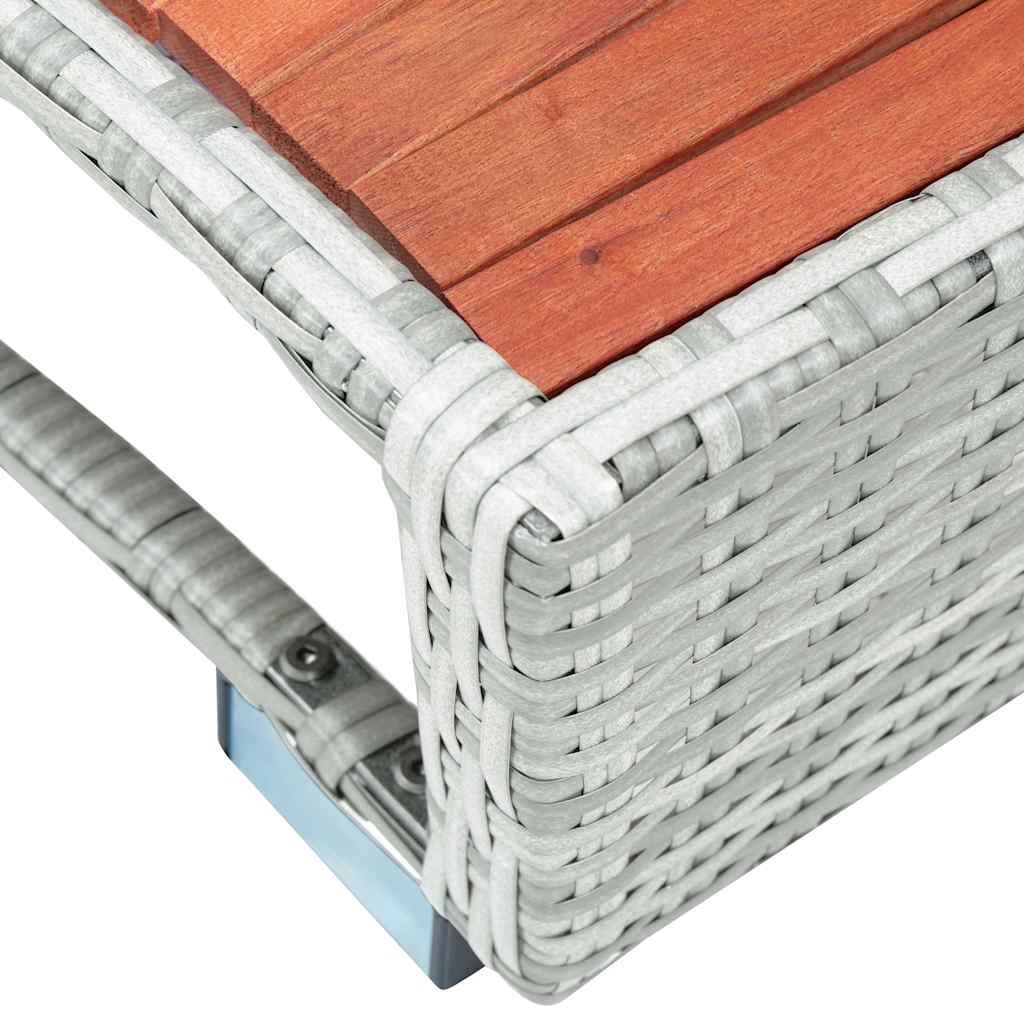 Scalino per Spa Grigio Chiaro in Polyrattan 92x45x25 cm