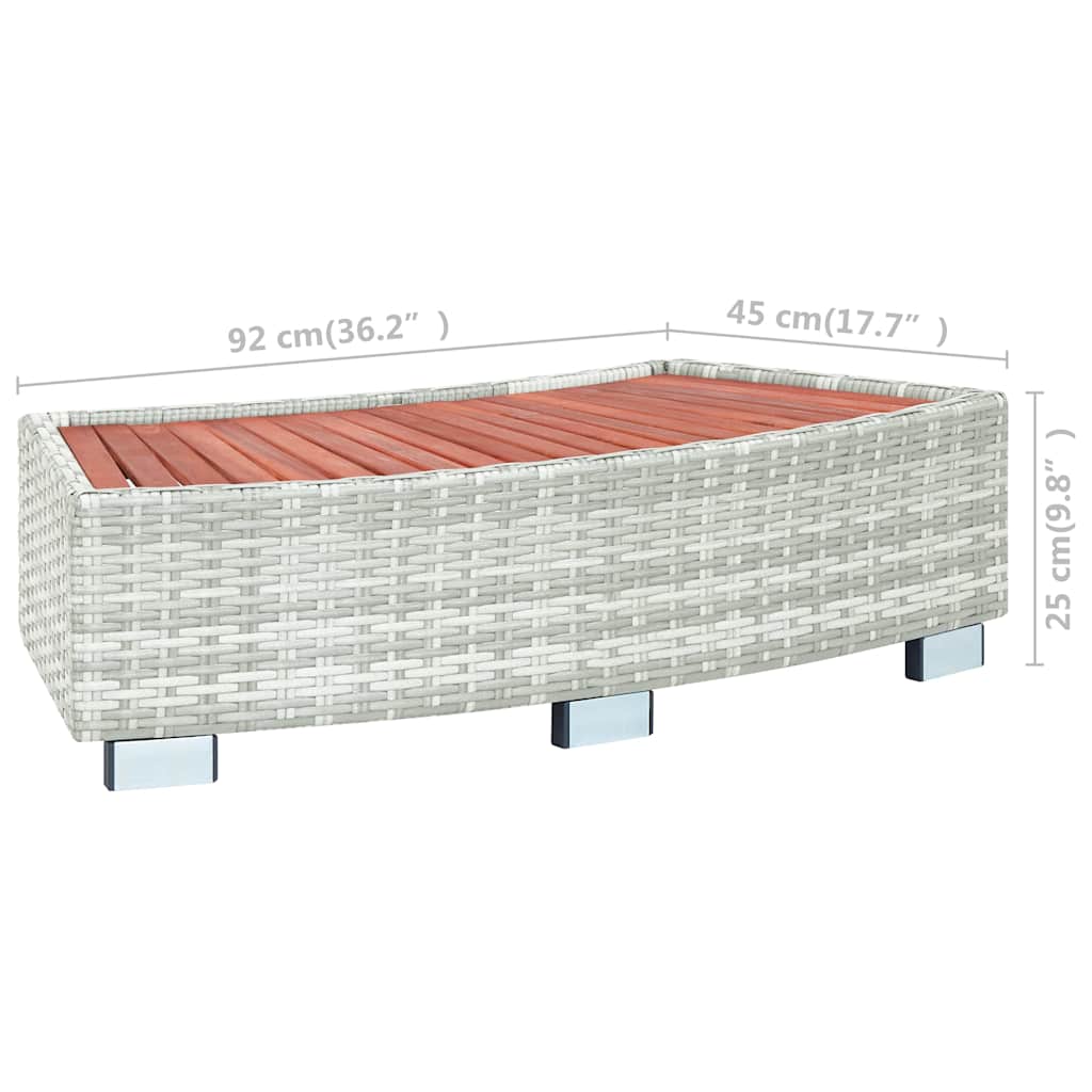 Scalino per Spa Grigio Chiaro in Polyrattan 92x45x25 cm