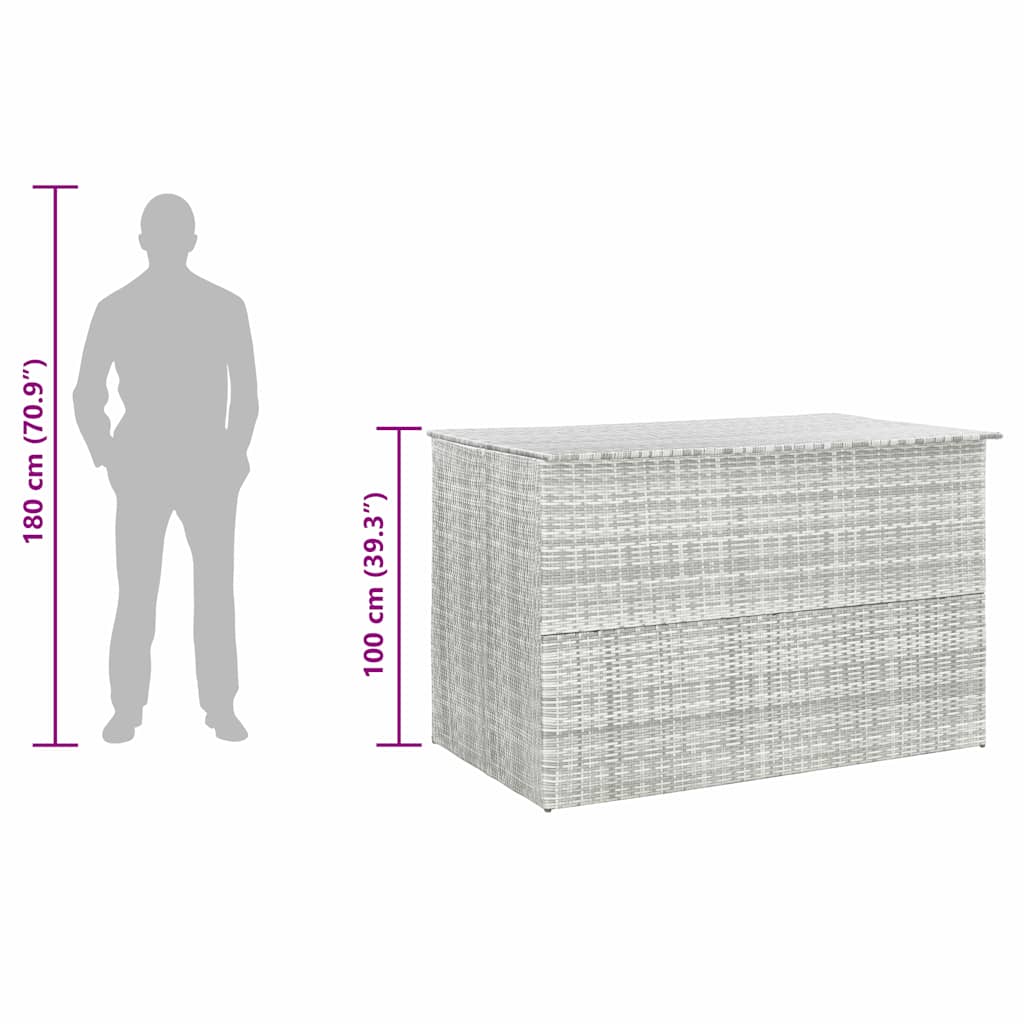 Baule da Giardino Grigio Chiaro 150x100x100 cm in Polyrattan