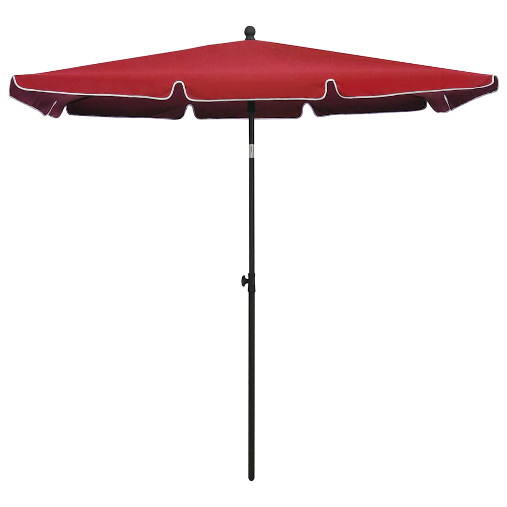 Ombrellone da Giardino con Palo 210x140 cm Rosso Bordò