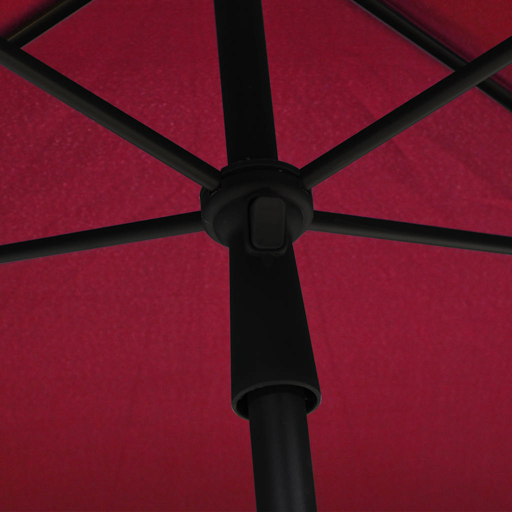 Ombrellone da Giardino con Palo 210x140 cm Rosso Bordò
