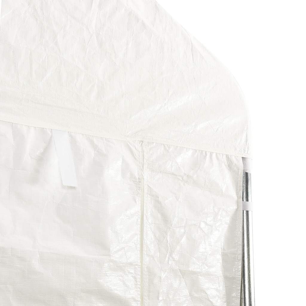 Gazebo con Tetto Bianco 20,07x2,28x2,69 m in Polietilene