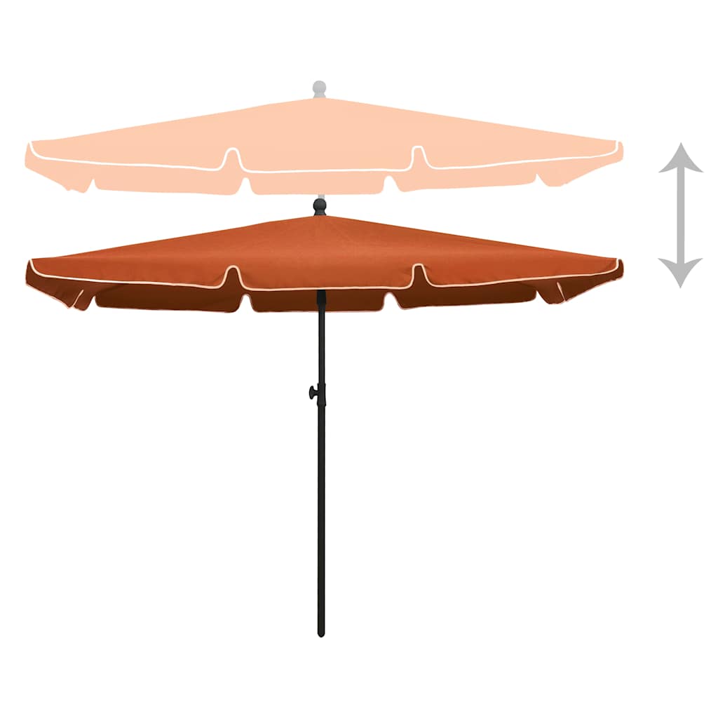 Ombrellone da Giardino con Palo 210x140 cm Terracotta