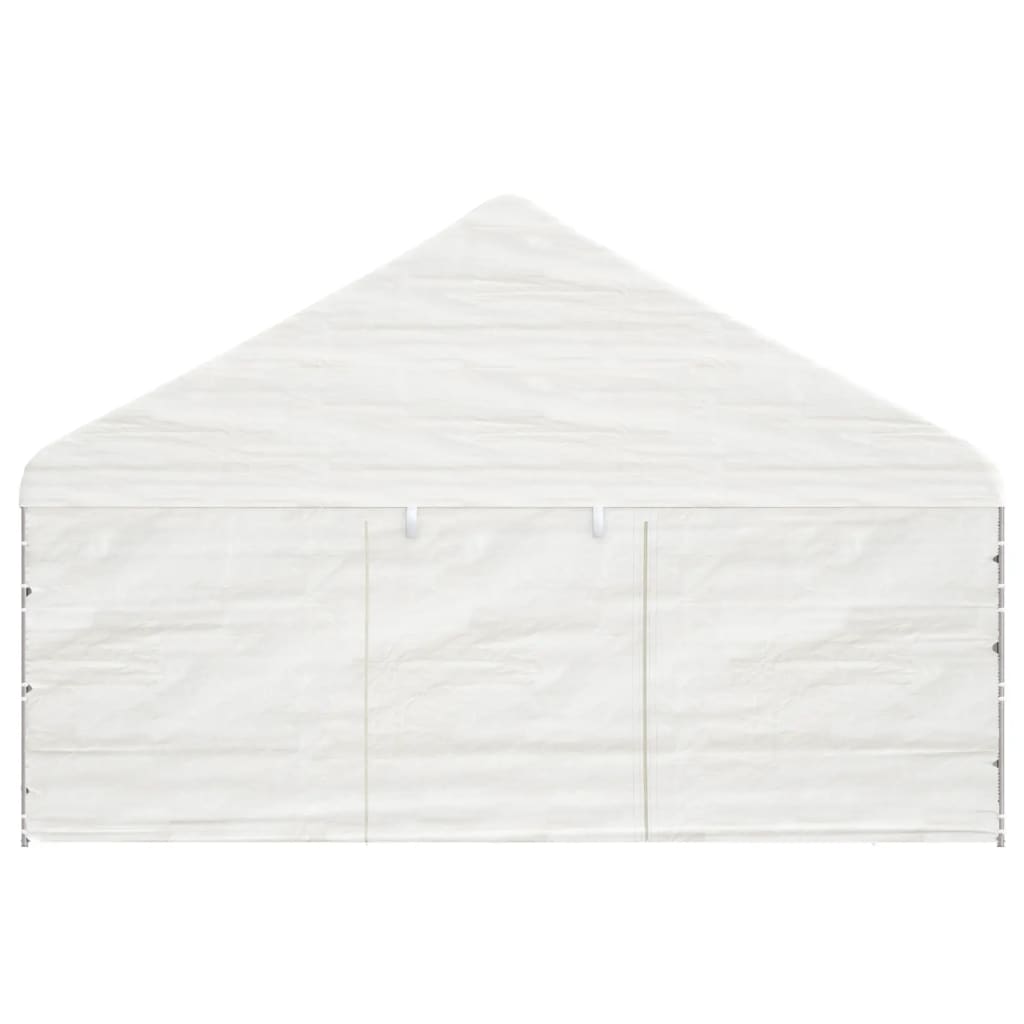 Gazebo con Tetto Bianco 6,69x5,88x3,75 m in Polietilene