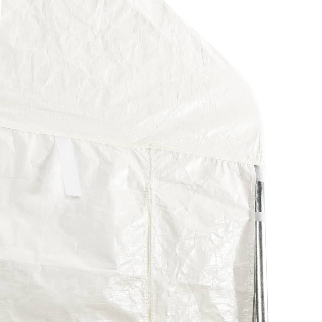 Gazebo con Tetto Bianco 6,69x5,88x3,75 m in Polietilene