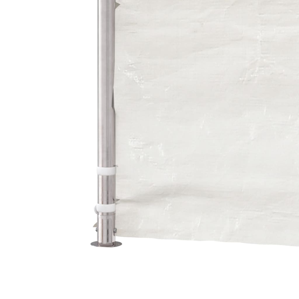 Gazebo con Tetto Bianco 6,69x5,88x3,75 m in Polietilene