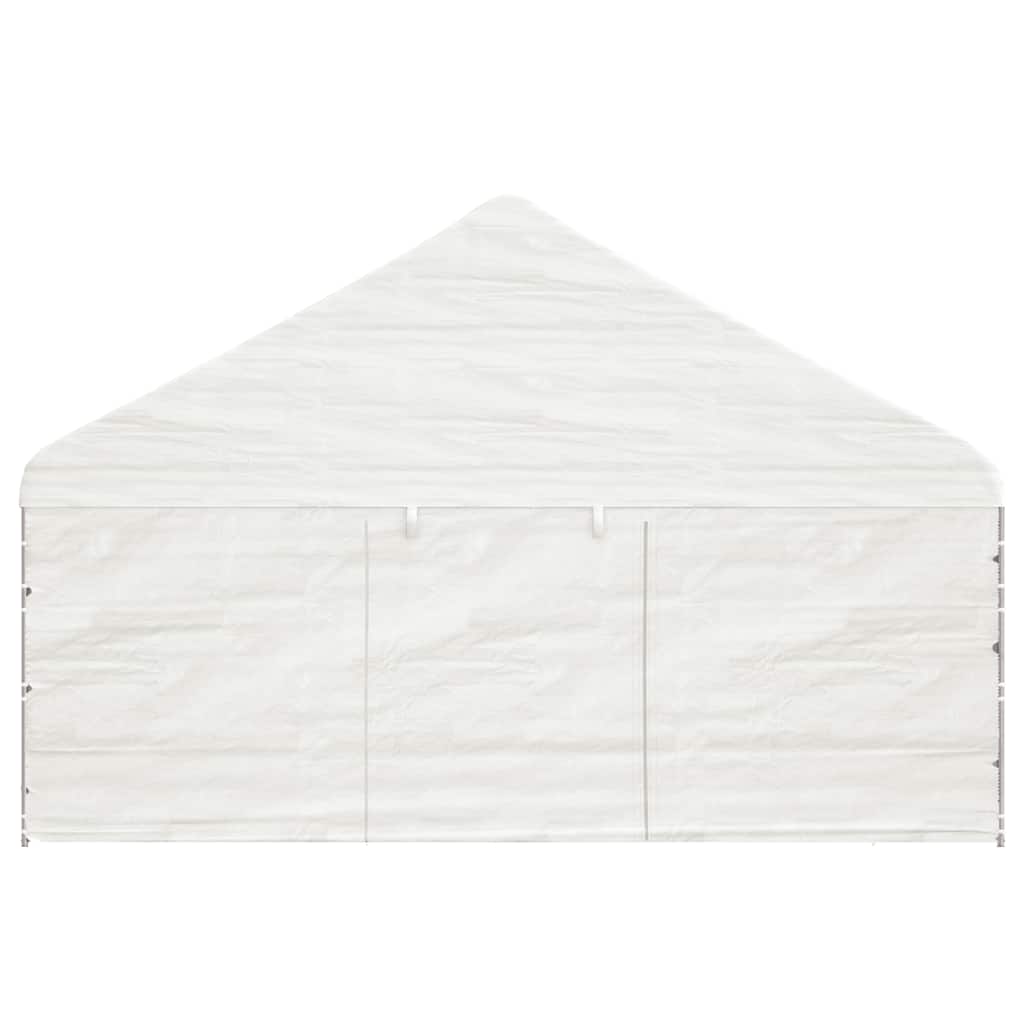 Gazebo con Tetto Bianco 8,92x5,88x3,75 m in Polietilene