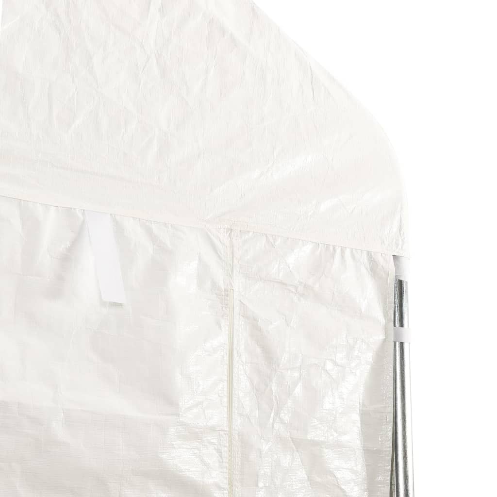 Gazebo con Tetto Bianco 13,38x5,88x3,75 m in Polietilene