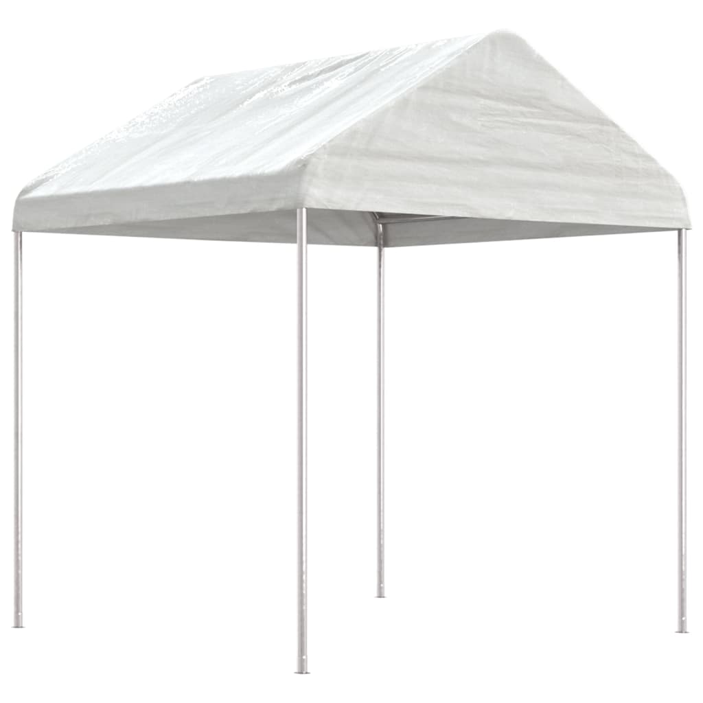 Gazebo con Tetto Bianco 15,61x2,28x2,69 m in Polietilene