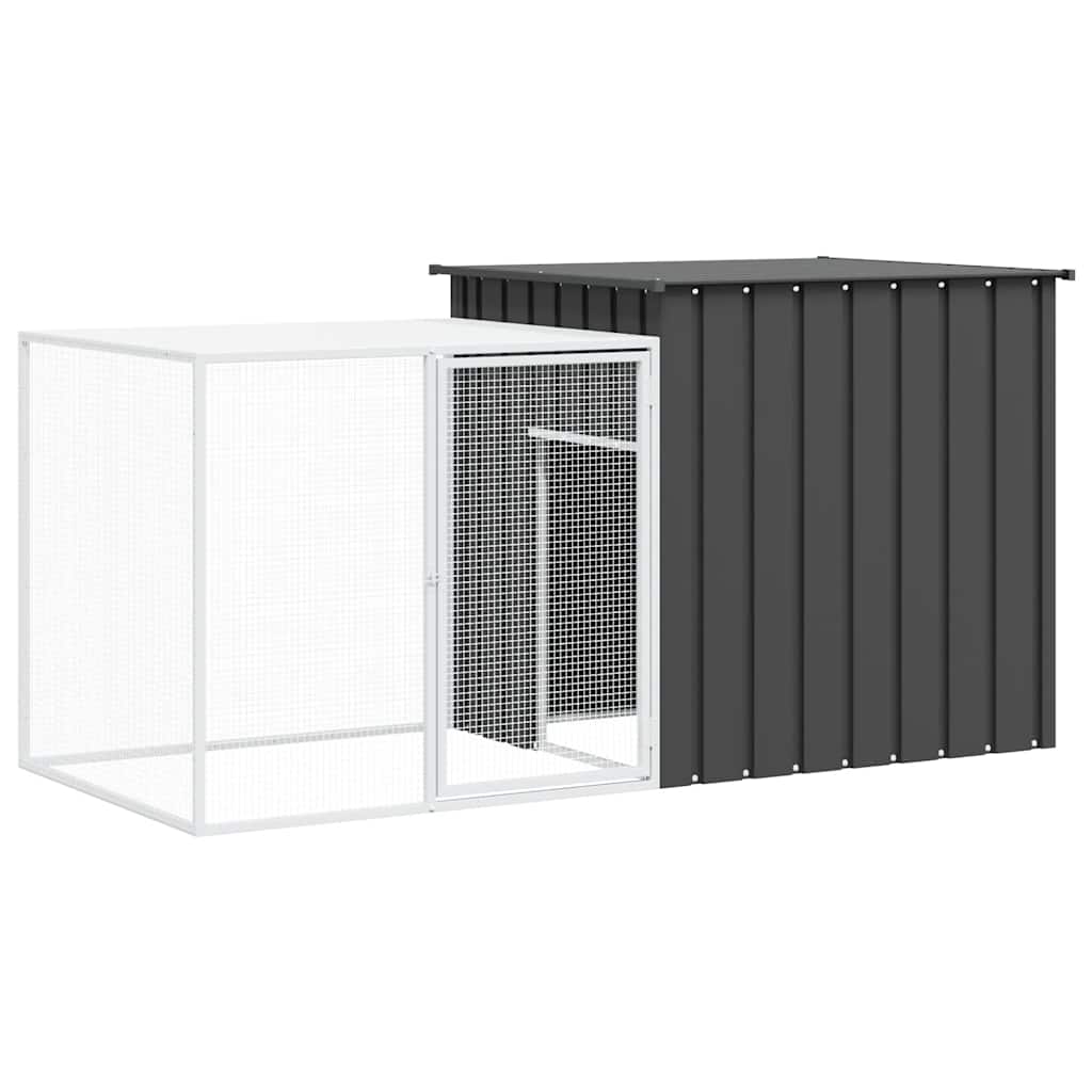 Gabbia per Conigli Antracite 200x91x100 cm Acciaio Zincato