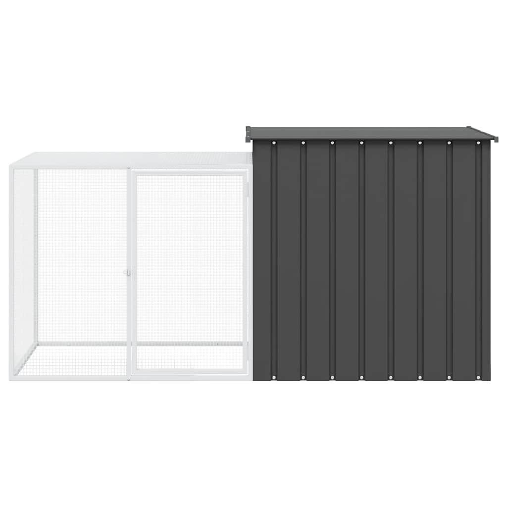 Gabbia per Conigli Antracite 200x91x100 cm Acciaio Zincato