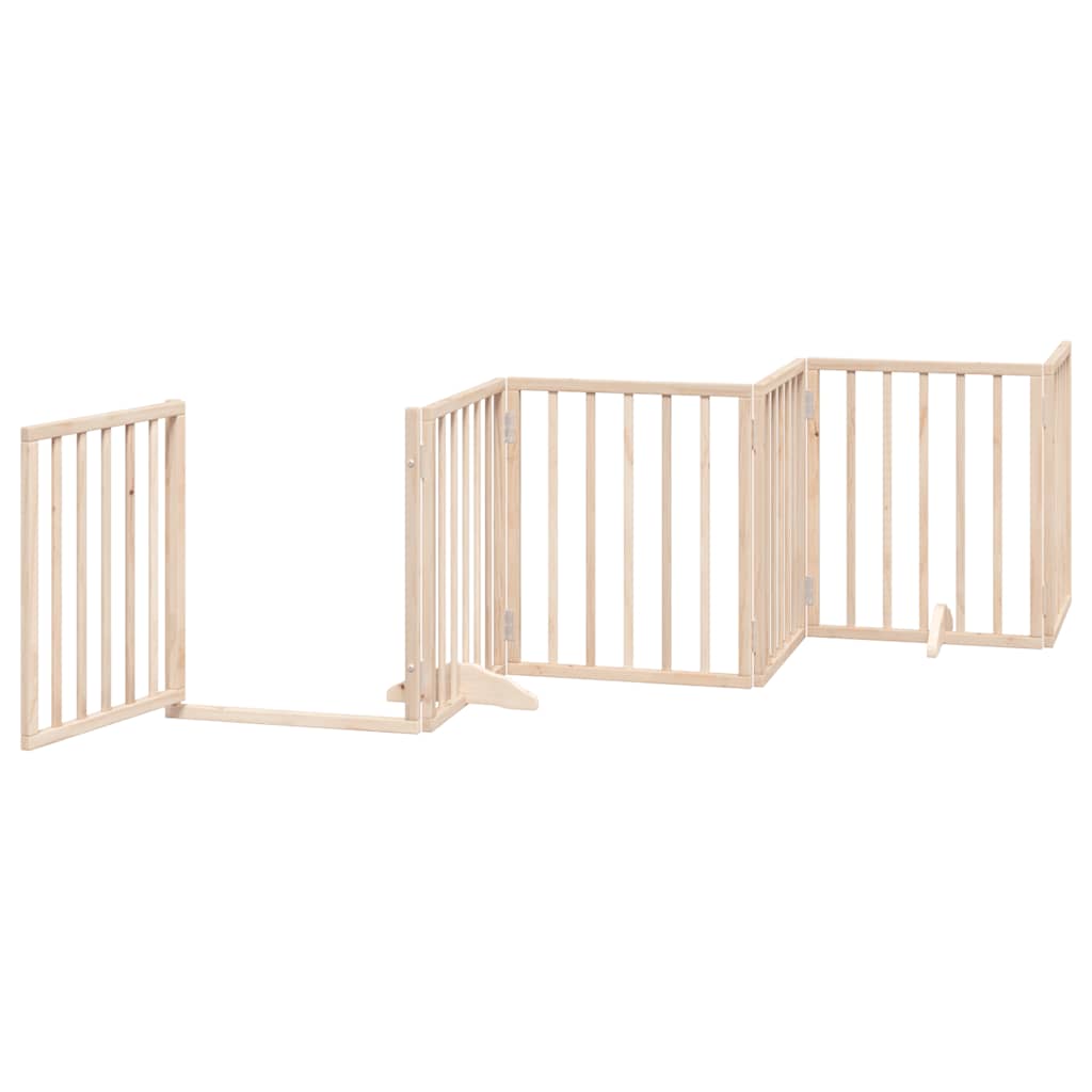 Cancello per Cani con Porta Pieghevole 9 Pannelli 450 cm Pioppo