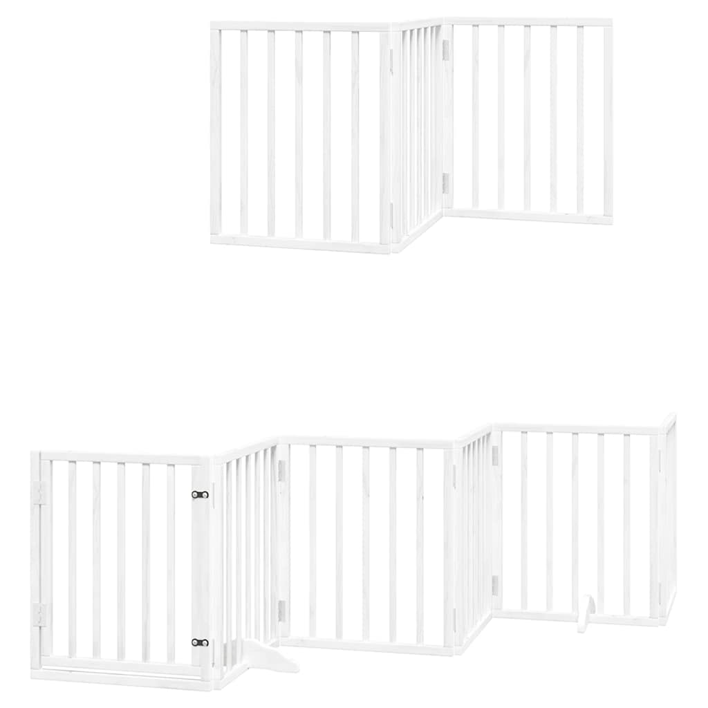 Cancello Cani Porta Pieghevole Bianco 12 Pannelli 600 cm Pioppo
