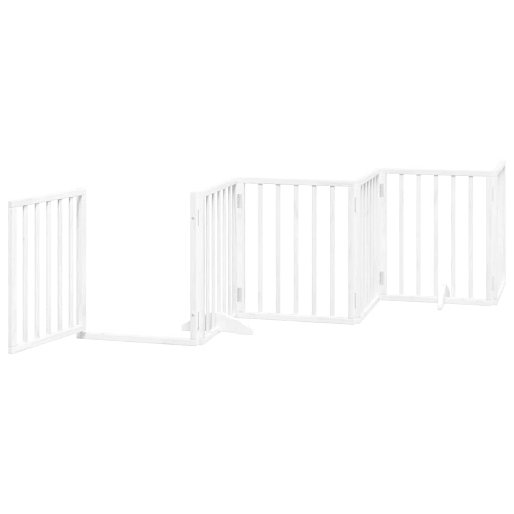 Cancello Cani Porta Pieghevole Bianco 12 Pannelli 600 cm Pioppo