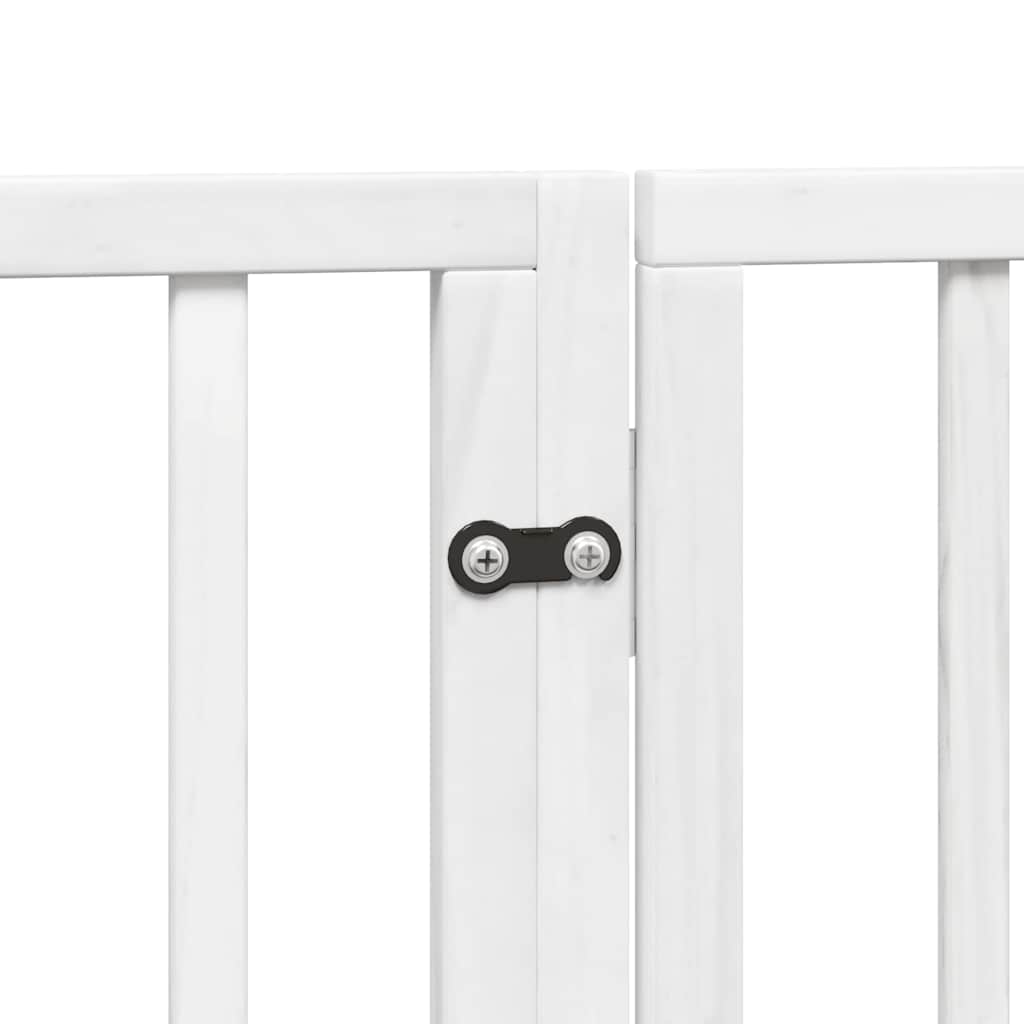 Cancello Cani Porta Pieghevole Bianco 15 Pannelli 750 cm Pioppo