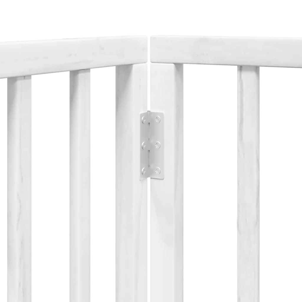 Cancello Cani Porta Pieghevole Bianco 15 Pannelli 750 cm Pioppo