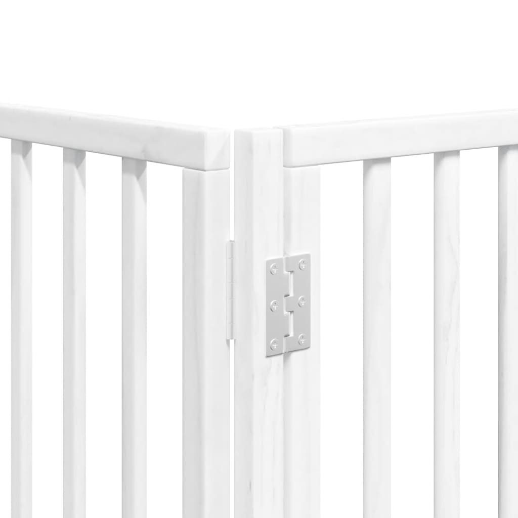 Cancello Cani Porta Pieghevole Bianco 15 Pannelli 750 cm Pioppo