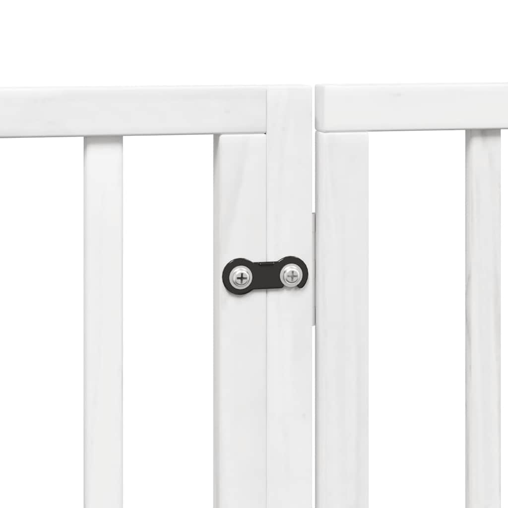 Cancello Cani Porta Pieghevole Bianco 15 Pannelli 750 cm Pioppo