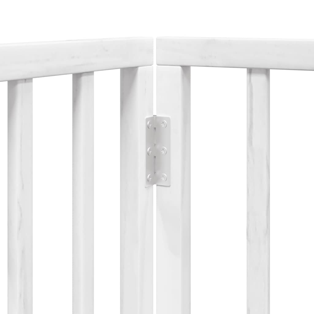 Cancello Cani Porta Pieghevole Bianco 15 Pannelli 750 cm Pioppo