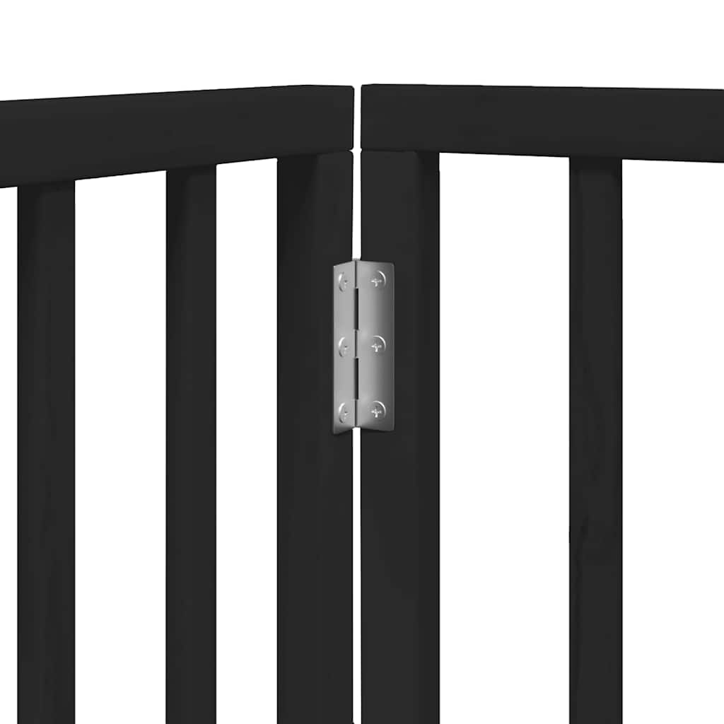 Cancello Cani Porta Pieghevole Nero 15 Pannelli 750 cm Pioppo