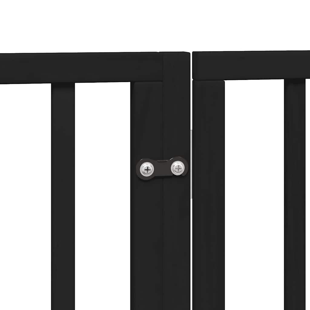 Cancello Cani Porta Pieghevole Nero 15 Pannelli 750 cm Pioppo
