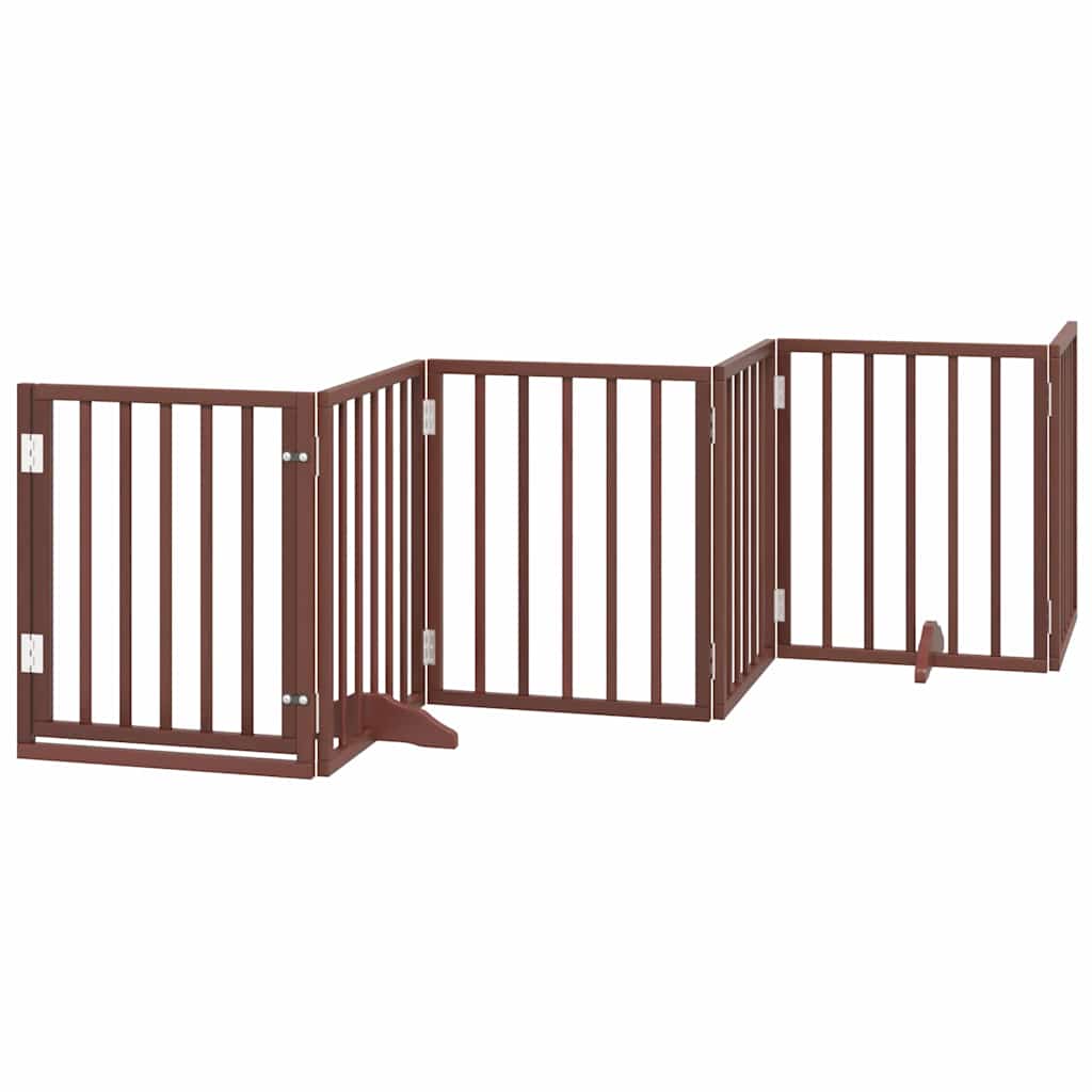 Cancello Cani Porta Pieghevole Marrone 12 Pannelli 600cm Pioppo