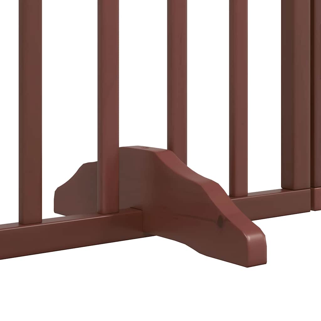 Cancello Cani Porta Pieghevole Marrone 12 Pannelli 600cm Pioppo