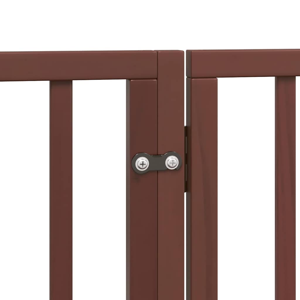 Cancello Cani Porta Pieghevole Marrone 12 Pannelli 600cm Pioppo