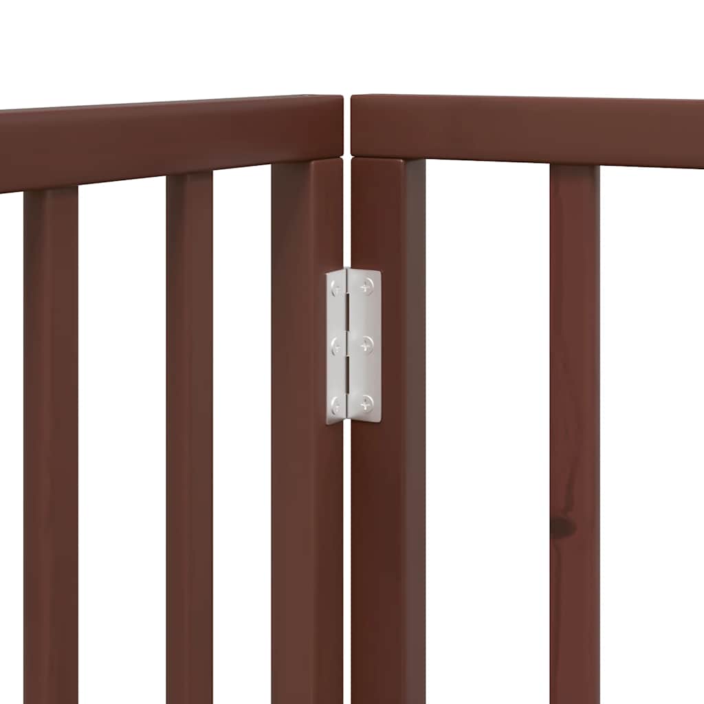 Cancello Cani Porta Pieghevole Marrone 12 Pannelli 600cm Pioppo