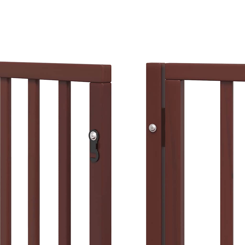 Cancello Cani Porta Pieghevole Marrone 12 Pannelli 600cm Pioppo