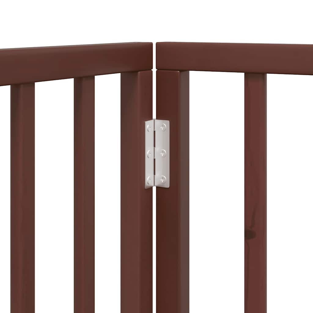 Cancello Cani Porta Pieghevole Marrone 15 Pannelli 750cm Pioppo