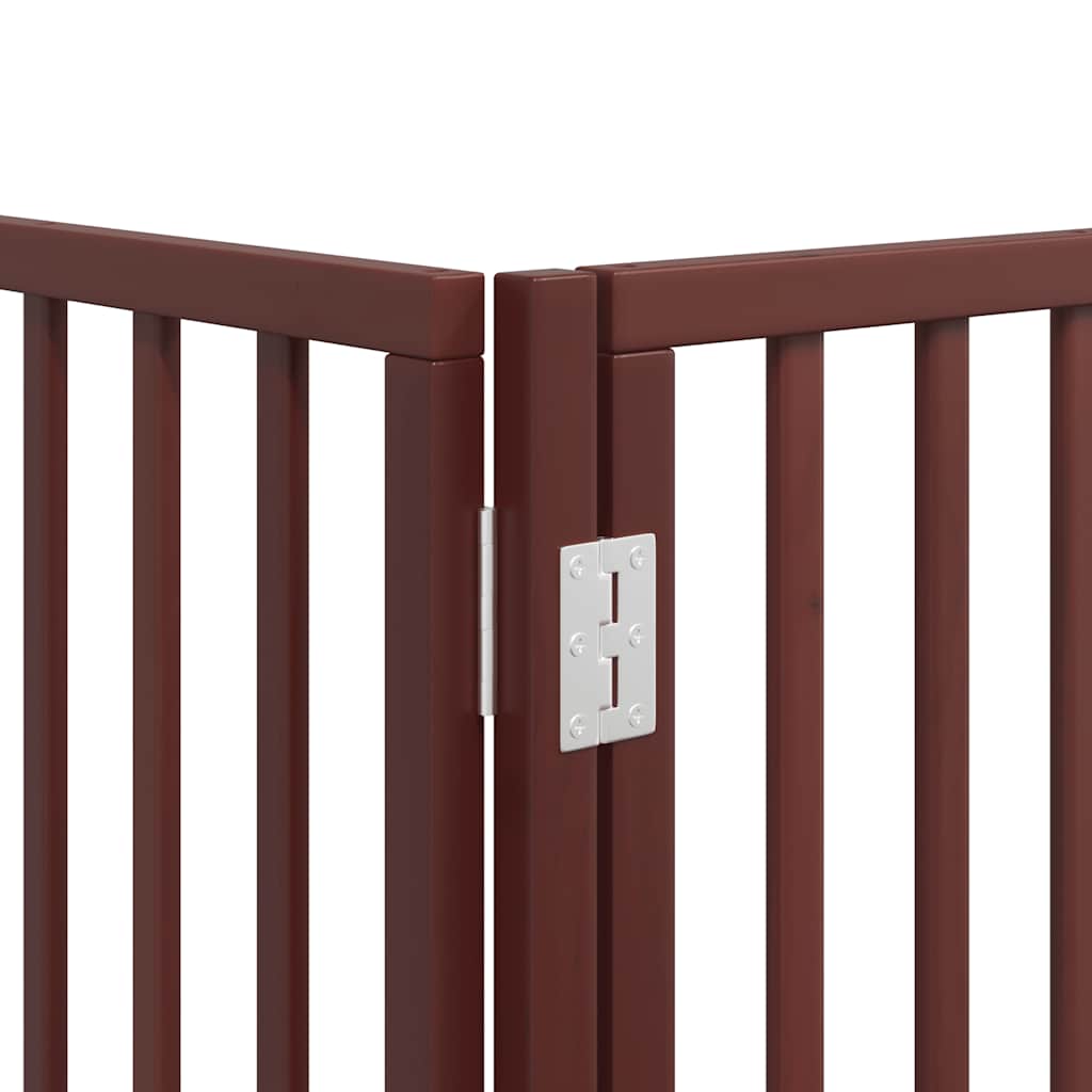 Cancello Cani Porta Pieghevole Marrone 15 Pannelli 750cm Pioppo