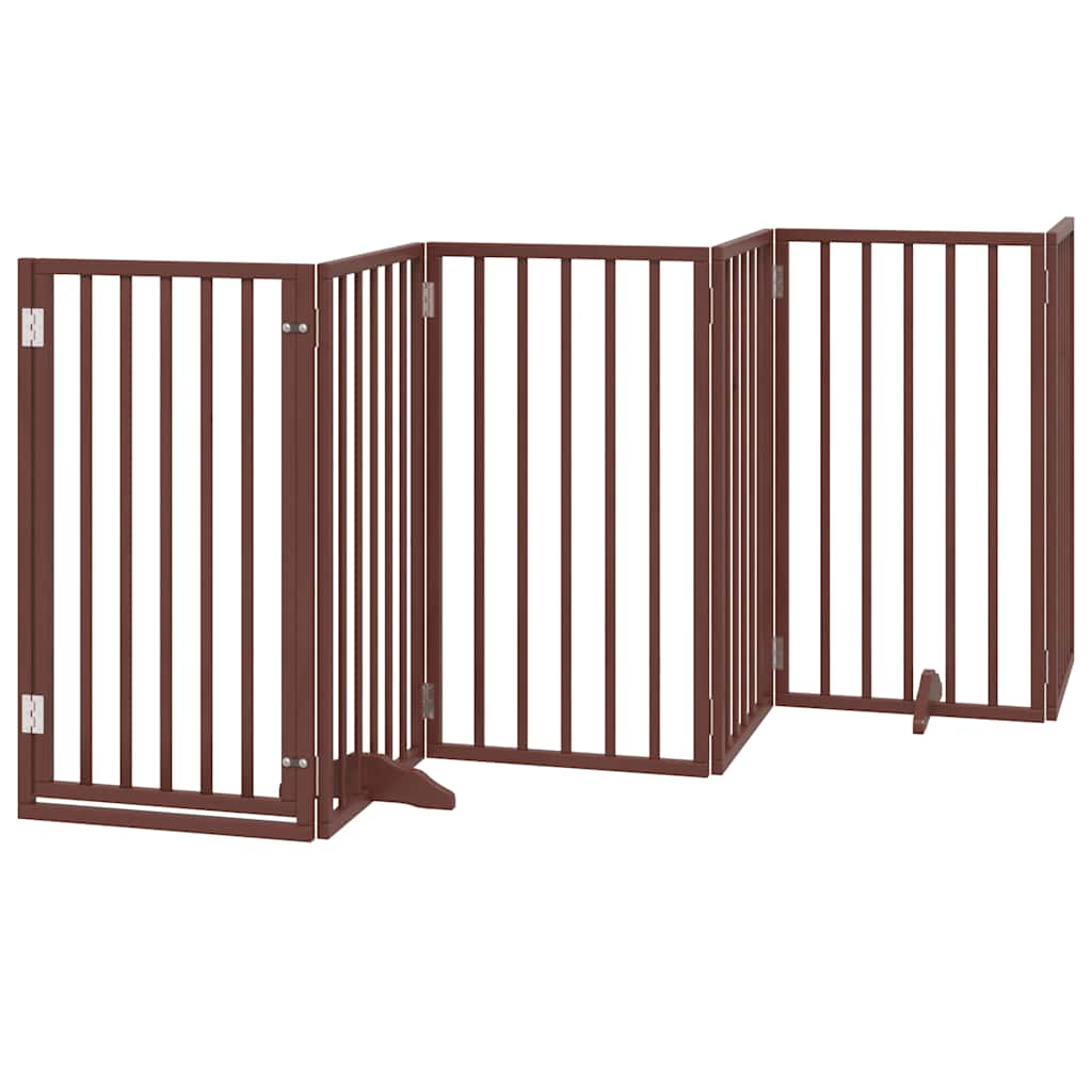 Cancello Cani Porta Pieghevole Marrone 12 Pannelli 600cm Pioppo