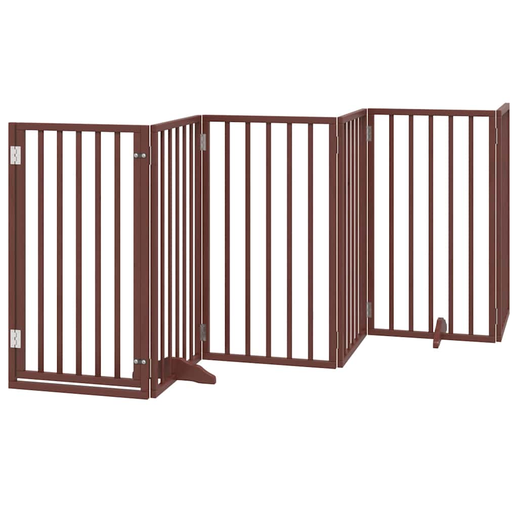 Cancello Cani Porta Pieghevole Marrone 15 Pannelli 750cm Pioppo