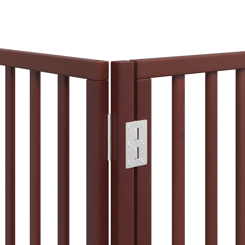 Cancello Cani Porta Pieghevole Marrone 15 Pannelli 750cm Pioppo